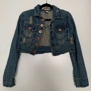 Z Cavaricci | Distressed cropped denim jacket